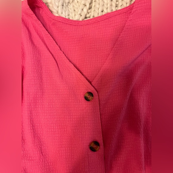 Pink Button Up Top - Picture 2 of 3